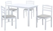 Set mobilier sufragerie Sesiones (alb + bej gri) (pentru 4 persoane). 1116505