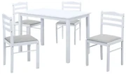 Set mobilier sufragerie Sesiones (alb + bej gri) (pentru 4 persoane). 1116505