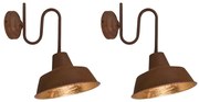 Set de 2 aplice ruginite cu interior auriu - Factory