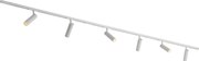 Sistem de iluminat pe șină modern cu 6 spoturi alb, monofazat - Slimline Uzzy