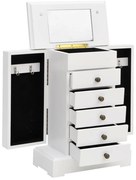 vidaXL Cutie de bijuterii cu oglindă, 25x13,5x34 cm, MDF