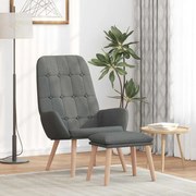 vidaXL Scaun de relaxare cu taburet, gri deschis, textil