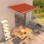 vidaXL Copertină retractabilă manual, portocaliu &amp; maro, 350 x 250 cm