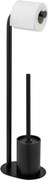 Suport pentru hârtie igienică negru din oțel Levante – Wenko