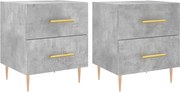 vidaXL Noptiere, 2 buc., gri beton, 40x35x47,5 cm, lemn compozit
