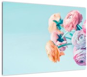 Tablou pe sticlă - Flori în vază (70x50 cm)