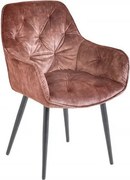 Set 2 scaune moderne Milano catifea maro