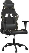 vidaXL Scaun de jocuri, negru și camuflaj, piele ecologică