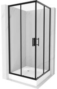 Mexen Rio cabină de duș pătrată 90 x 90 cm, transparentă, neagră + cadă de duș Rio, albă - 860-090-090-70-00-4510