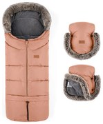 SET sac pentru cărucior 4 în 1 PETITE&MARS ARCTIC + mănuși pentru cărucior Pastel Peach