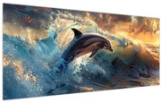 Tablou - Delfin, ilustrații (120x50 cm)