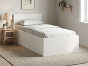 Pat SOFIA 80 x 200 cm, alba Saltele: Fara saltea, Somiera pat: Cu lamele drepte