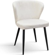 SET 2 Scaune Cielo, structura metalica, catifea Reiata - STANDARD - NEGRU - BEJ - CATIFEA REIAT