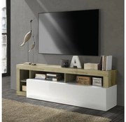 Comodă TV LENOR albă/stejar deschis