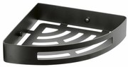 GEDY 247914 Raft de colț inteligent pentru duș, 21x 4,5 x 21 cm, negru mat