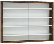 HOMCOM Dulap Vitrină de Perete cu 2 Uși din Sticlă și 4 Rafturi Reglabile | Aosom Romania