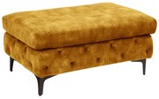 Taburete elegant stil Chesterfield, Catifea, Galben Mustar, MODERN BAROCK 90cm A-44395 VC
