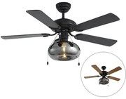 Ventilator de tavan negru 107,5 cm cu comutator cu lanț - Mistral Busa