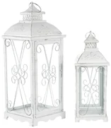 Set de felinare din metal Brillo 2 buc, alb