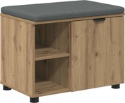 vidaXL Bancă pentru hol cu pernă Stejar Artizanal 60 x 38 x 46 cm