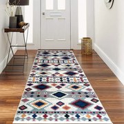 Traversa hol antiderapanta, 80x300 cm, poliester, multicolor, model etnic