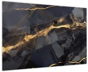 Tablou - Negru - decor auriu (90x60 cm)