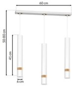 Lustră pe cablu JOKER WHITE WOOD 3xGU10/8W/230V