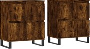 vidaXL Servante, 2 buc., stejar afumat, lemn prelucrat