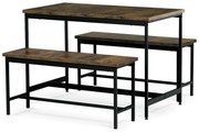 Set de masă cu 2 bănci OLD WOOD , 110 x 60 x 75 cm