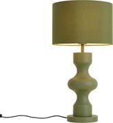 Lampă de masă retro verde cu abajur textil - Captain