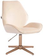 HR350CROSS Scaun Crem din Catifea Bază Aurie