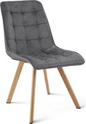 Scaun de dining CIEZA VELVET, gri inchis