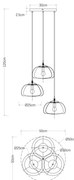 Lustră pe cablu Globo 15743-3HR JELLA 3xE14/40W/230V