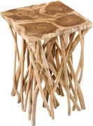 Masuta laterala, lemn de tec, design stilt, Driftwood 60cm