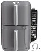 Friteuza dubla cu aer cald Ninja SL451EU, 2470W, 9.5L, Termometru digital, 2 cosuri, 6 programe, Max Crisp, Sync & Match, Gri