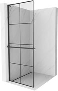 Mexen Kioto+ L perete de duș cu raft Walk-in 70 x 200 cm, grilaj negru, negru - 800-070-123-70-77