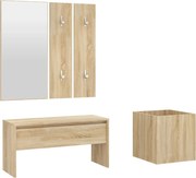 vidaXL Set de mobilier pentru hol, stejar sonoma, lemn prelucrat