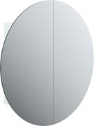 vidaXL Dulap de baie cu oglindă rotundă și LED, alb, 54x54x17,5 cm