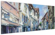 Tablou - Strada orașului vechi, pictură acrilică (120x50 cm)