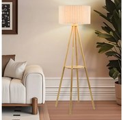 Brilagi - Lampă de podea NORDIC WAVE 1xE27/15W/230V lemn de cauciuc/in