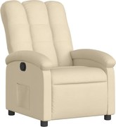 vidaXL Fotoliu rabatabil, crem, material textil