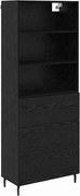 vidaXL Bufet cu sertar Stejar Negru 69,5 x 34 x 180 cm