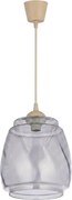 Brilagi - Lustru LED suspendat pe cablu R GLASS 1xE27/60W/230V diam. 26 cm bej/gri fumuriu
