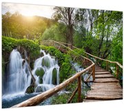 Tablou pe sticlă - Lacurile Plitvice (70x50 cm)