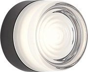 Lampă de perete de design neagră cu sticlă opal IP44 - Michele