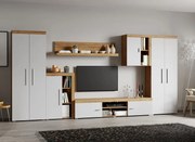 Set Mobilier Living Alb cu Stejar Auriu Sam-C14