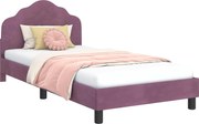 vidaXL Cadru de pat pentru copii cu spătar Violet 80 x 200 cm Catifea