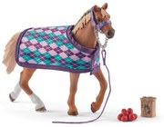 Schleich - - Pursânge englezesc cu pătură, 18 cm