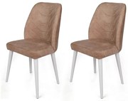 Set de scaune de sufragerie Dallas Mink and White,2 buc.