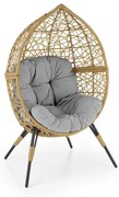 Fotoliu de gradina Oskar rattan/gri